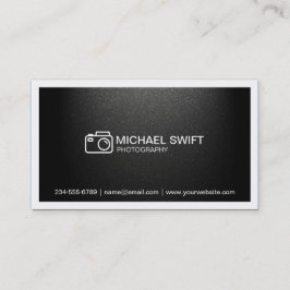 Cartão De Visita Fotografia Mostra Mínimo de Matriz Simples Preto