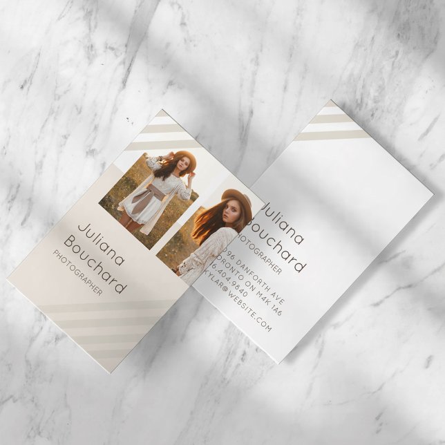 Cartão De Visita Fotografia Múltipla Moderna (Criador carregado)