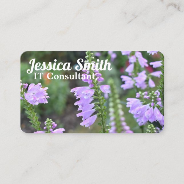 Cartão De Visita Fotografia original do jardim das flores roxas bon (Frente)