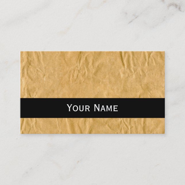 Cartão De Visita Fotografia - Papel de enrolar rugado + suas ideias (Frente)