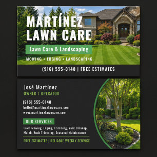 Cartão De Visita Fotografia Personalizada de Black Lawn Care Landsc