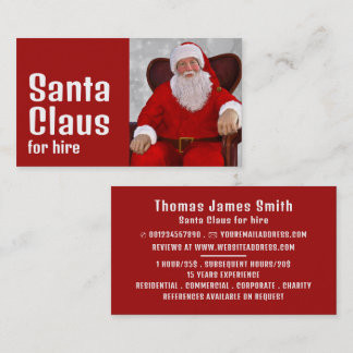 Cartão De Visita Fotografia Personalizada, Entretenedor Santa Claus