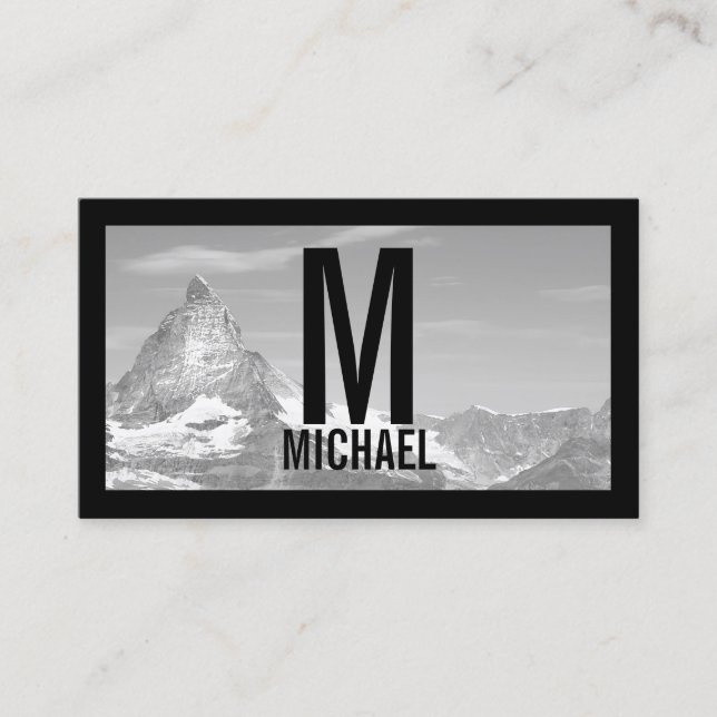 Cartão De Visita Fotografia profissional em preto e branco (Frente)