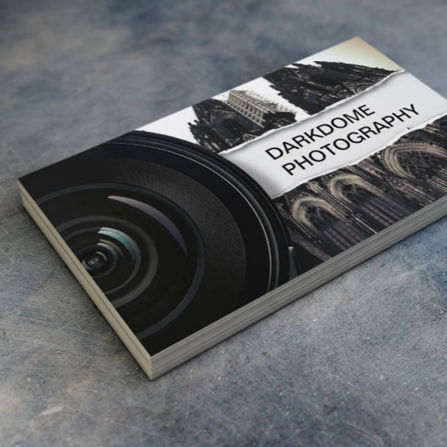 Cartão De Visita Fotografia profissional em preto e branco (Criador carregado)