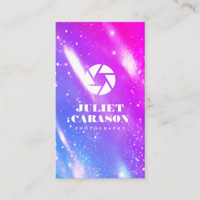 Cartão De Visita Fotografia Qr Code Holographic (Frente)