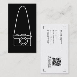 Cartão De Visita Fotografia Simples e Caprichosa com Câmera Minimal