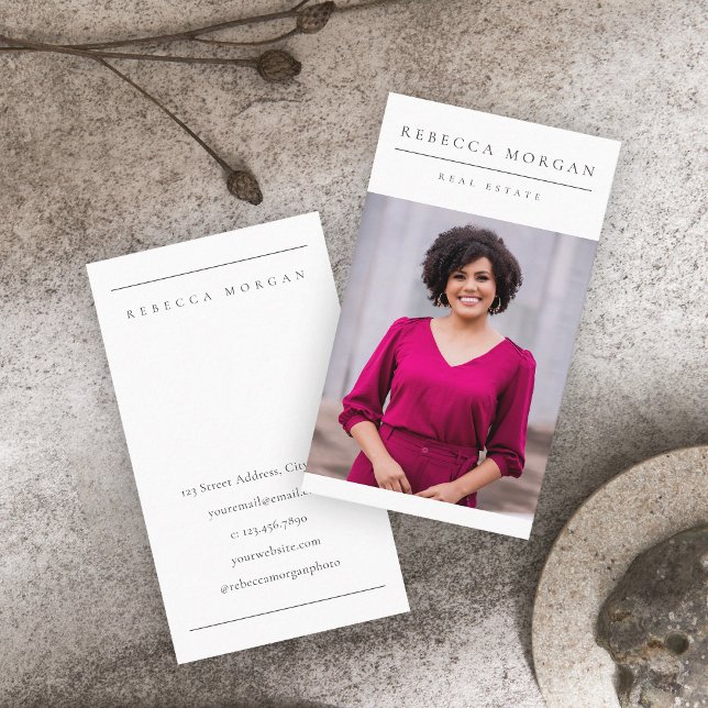 Cartão De Visita Fotografia simples mínima (Criador carregado)