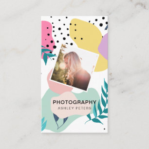 Cartão De Visita Fotografia tropical em forma pastel chic
