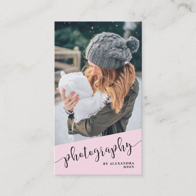 Cartão De Visita Fotografia violeta moderna e elegante (Frente)