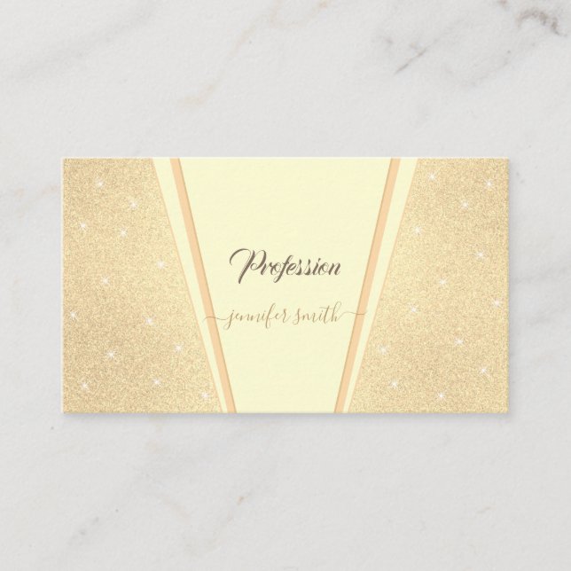 Cartão De Visita Fotografias personalizadas profissionais Douradas  (Frente)