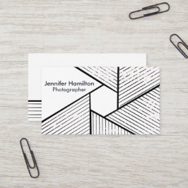 Cartão De Visita Fotógrafo abstrato Geométrico Preto e Branco