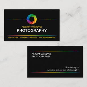Cartão De Visita Fotógrafo colorido do obturador
