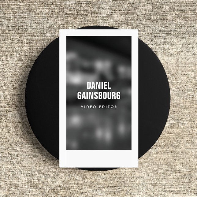 Cartão De Visita Fotógrafo com estrutura artística, preto/branco de (Criador carregado)