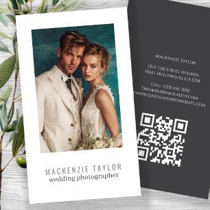 Cartão De Visita Fotógrafo de Casamento Código QR Personalizado Fot
