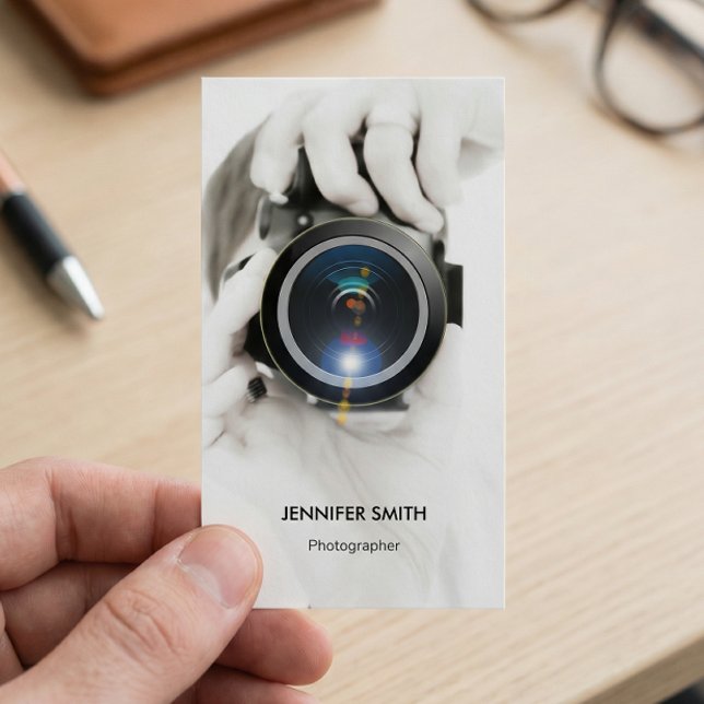 Cartão De Visita Fotógrafo de Merchandise - Foto Elegante Chic (Criador carregado)