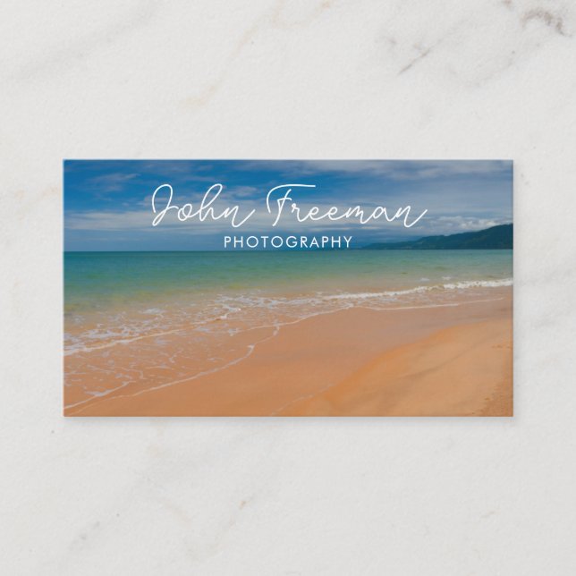 Cartão De Visita Fotógrafo de Ondas de Praia na moda Vibrante (Frente)