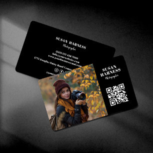 Cartão De Visita Fotógrafo de Paisagem Contato com Código QR de Fot