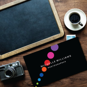 Cartão De Visita Fotógrafo de pontos diagonais