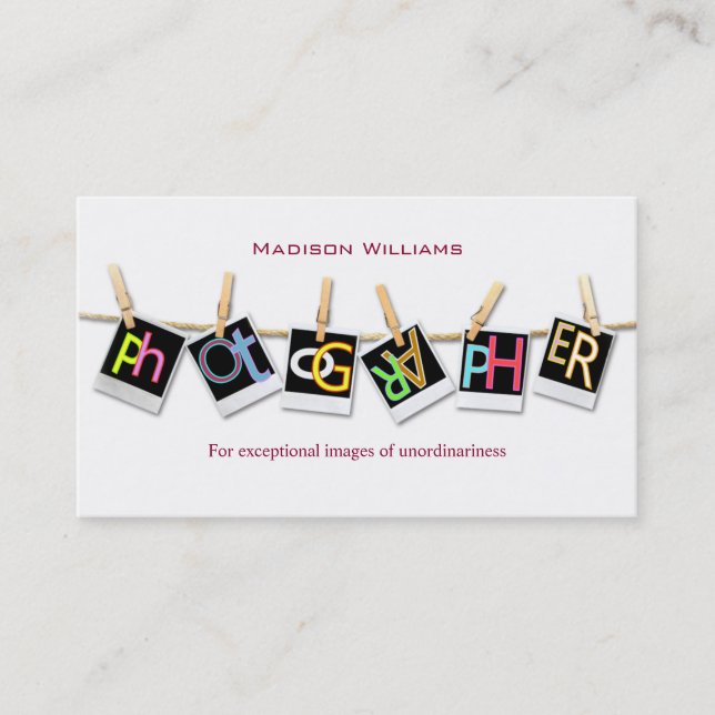 Cartão De Visita Fotógrafo exclusivo profissional diferente (Frente)