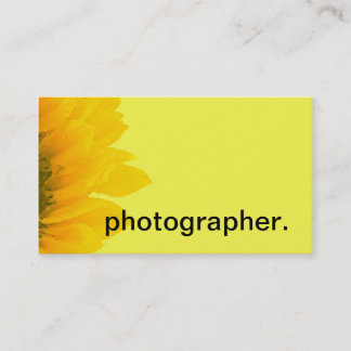 Cartão De Visita Fotógrafo floral macro amarelo da foto | do