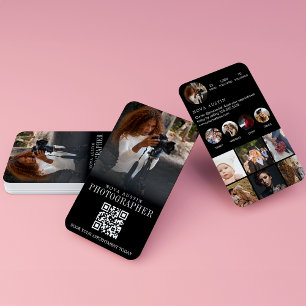 Cartão De Visita Fotógrafo Influenciador Instagram Código QR Preto