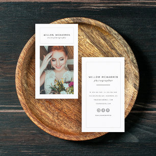 Cartão De Visita Fotógrafo minimalista moderno na moda chique