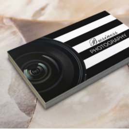 Cartão De Visita Fotógrafo Moderno de Black & White Strips
