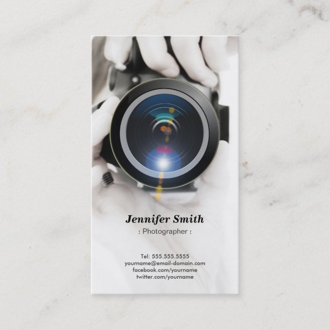 Cartão De Visita Fotógrafo - Mostre sua melhor foto no verso (Frente)