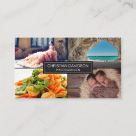 Cartão De Visita Fotógrafo, personalize com fotos, preto, elegante
