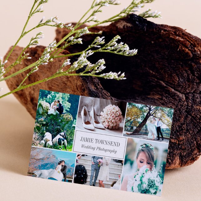 Cartão De Visita Fotógrafo Profissional de Colagem de Fotos de Pont (Criador carregado)