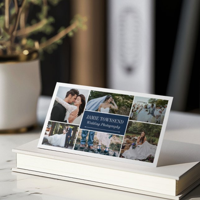 Cartão De Visita Fotógrafo Profissional de Colagem de Fotos do mari (Criador carregado)