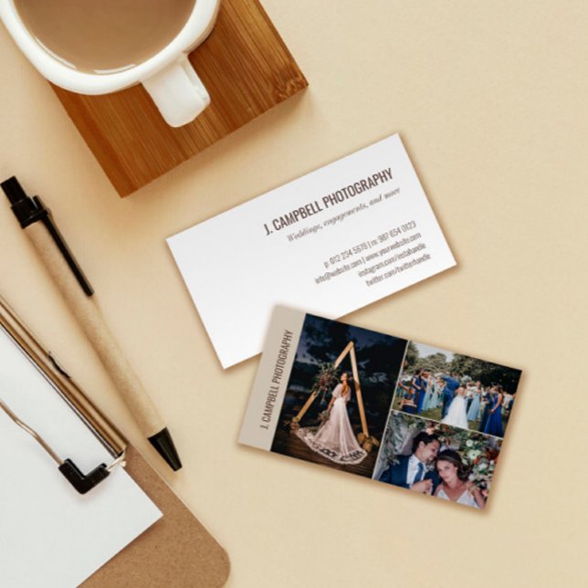 Cartão De Visita Fotógrafo Profissional de Colagem de Fotos do Taup (Criador carregado)