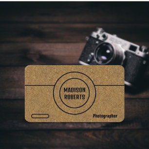 Cartão De Visita Fotógrafo profissional de kraft castanho com códig