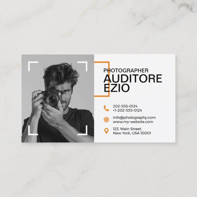 Cartão De Visita Fotógrafo Profissional Moderno (Verso)