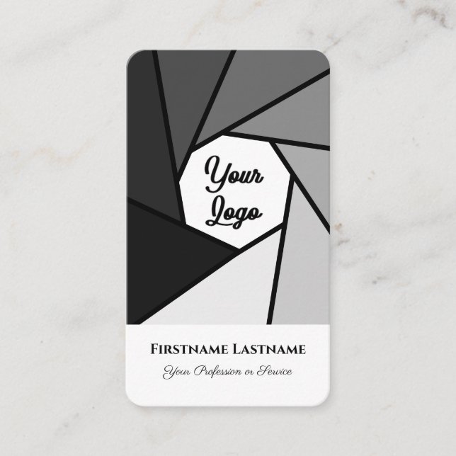 Cartão De Visita Fotógrafos lentes de câmara DSLR pretas e brancas (Frente)