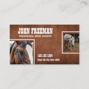 Cartão De Visita Fotos de cavalos de textura castanho-russa