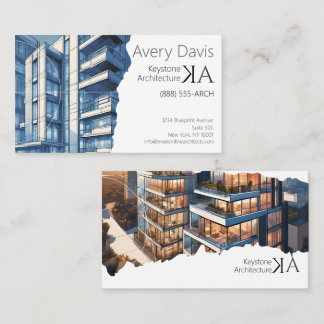 Cartão De Visita Fotos de Edifícios Personalizados de Arquiteto Mod