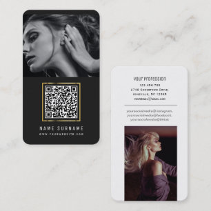 Cartão De Visita Fotos modernas de mídia social com código QR pre