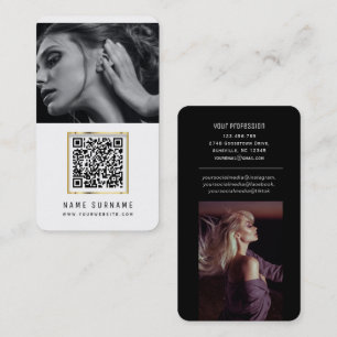 Cartão De Visita fotos qr código de barras digitalizável na moda