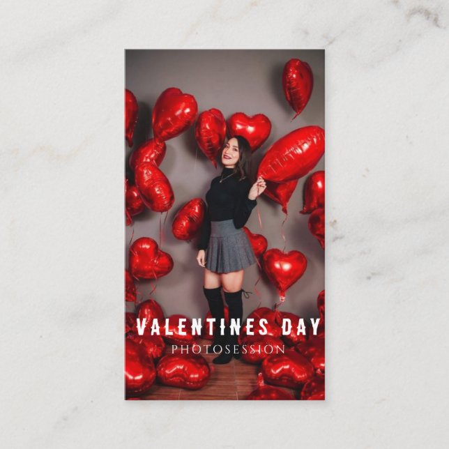 Cartão De Visita Fotosessão de dia de os namorados (Frente)