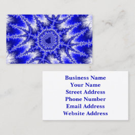 Cartão De Visita Fractal Azul e Branco Coloridos