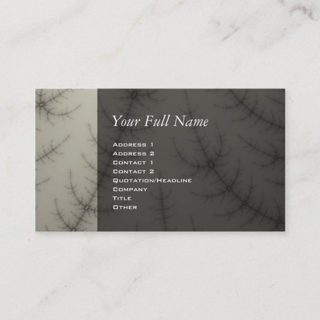 Cartão De Visita Fractal das árvores do inverno (Frente)