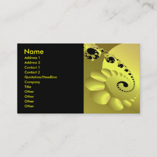 Cartão De Visita Fractal Espiral Amarelo-Psicodélico Trippy