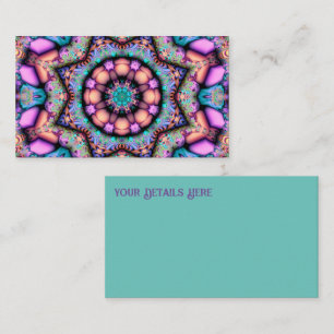 Cartão De Visita Fractal Mandala Floral Psicodélico