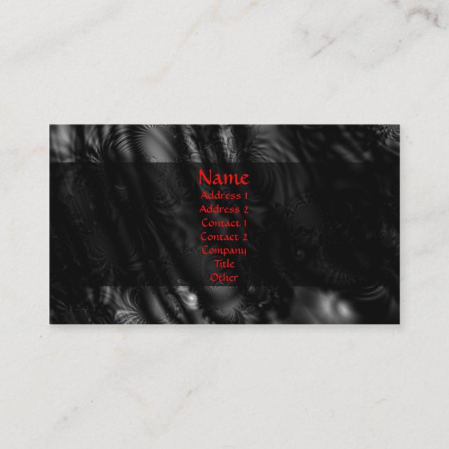 Cartão De Visita Fractal preto do laço (Frente)