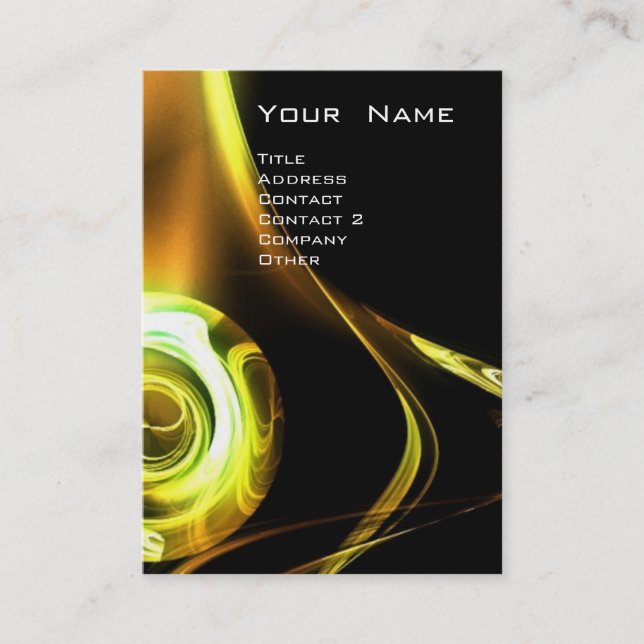 Cartão De Visita FRACTAL ROSA 3 amarelo-alaranjado claro (Frente)