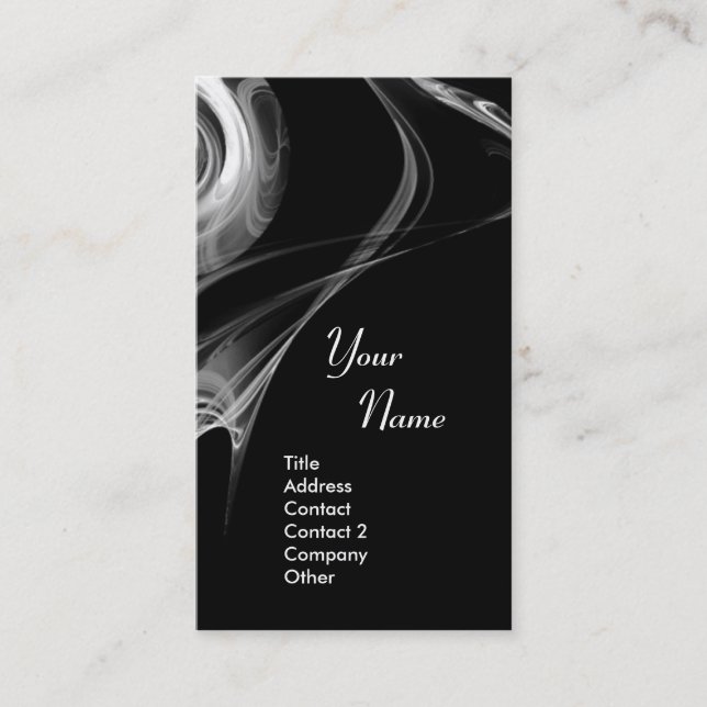 Cartão De Visita FRACTAL ROSA 3 cinzas claras, pretas e brancas (Frente)