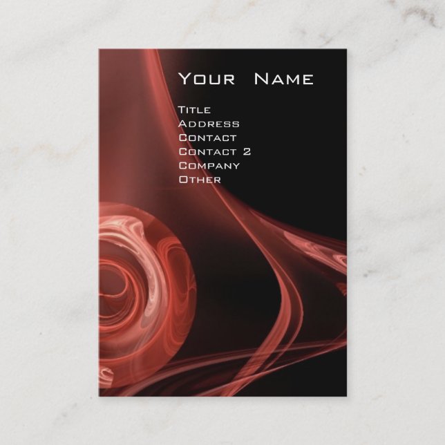 Cartão De Visita FRACTAL ROSA 3 preto branco e antigo (Frente)