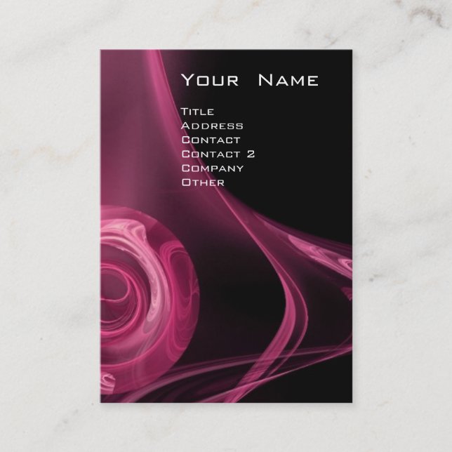 Cartão De Visita FRACTAL ROSA 3, preto violeta, antigo e suave, pre (Frente)