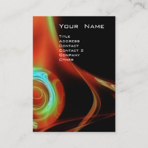 Cartão De Visita FRACTAL ROSA 3 verde azul claro